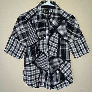 ANTILIA FEMME Black-and-White Shirt Women's M